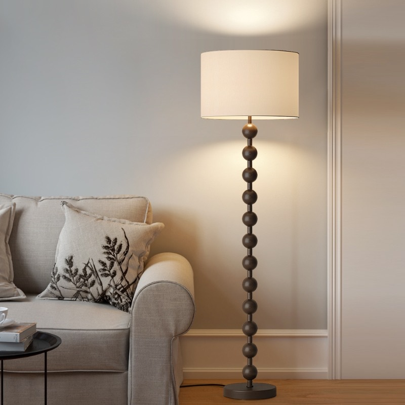 Holz Stehlampe im Japandi-Stil